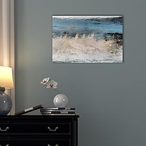 Canvas Wall Art - Abstract Landscape Artwork with Blue and Grey Colors - Gallery Wrap Modern Home Art | Ready to Hang - 12x18 inches