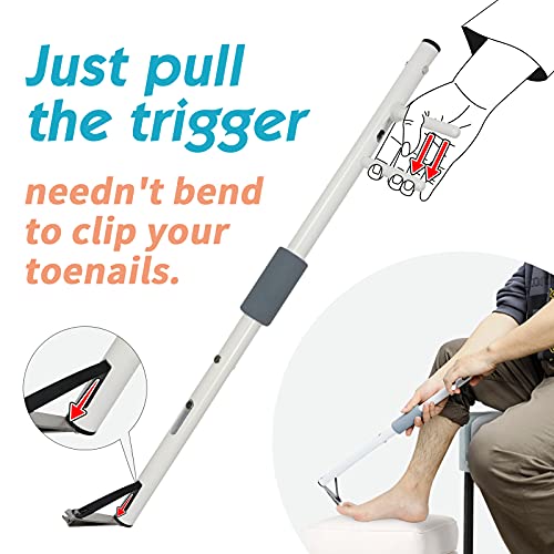 New Long Handled Toenail Clippers 2.0 for Unreachable Toenails, 4MM Big Opening, Nail Clipper