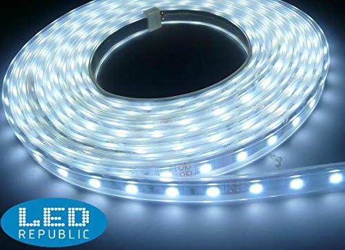 Led Republic IP63 72W 12V DC Flexible LED Easy Clean 6500K Strip Lights, 16'5" 300 Unit SMD 5050 LEDs Flexible Strip, Daylight Colors Lighting Strips,