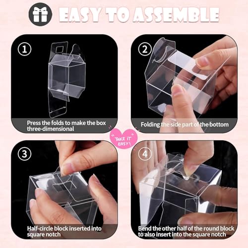 50 cajas transparentes para regalo, Cajas Cuadradas de PVC, Caja de acetato transparente, Caja de Regalo Transparentes para cupcakes, dulces, boda y fiesta (10 * 10 * 10(50PC))