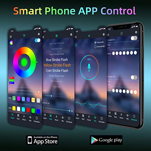 LED Strip Lights, 32.8ft Bluetooth App Control Waterproof Tape Lights