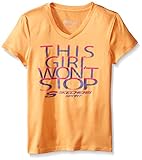 Skechers Girls' Big Girls' This Won't Stop V-Neck Tee