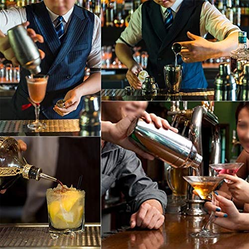 PIVFEDQX 10-teiliges Cocktail-Shaker-Bar-Werkzeugset Edelstahl-Barkeeper-Kit mit 1,2-l-Eiskübel, doppelt messbarem… – Bild 8