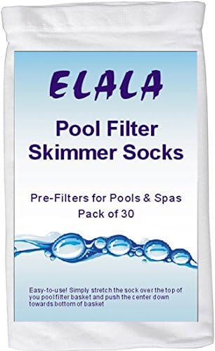 Pool Skimmer Socks, 30-Pack Filter Savers for Baskets and Skimmers, Fine Mesh Sreen Socks Liner for Basket Filters