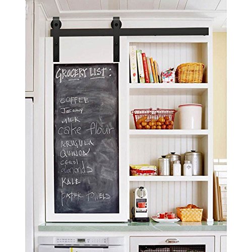 3FT Mini Cupboard Sliding Barn Door Track Hardware Kit For Cabinet Closet and TV Stand Single Small Door