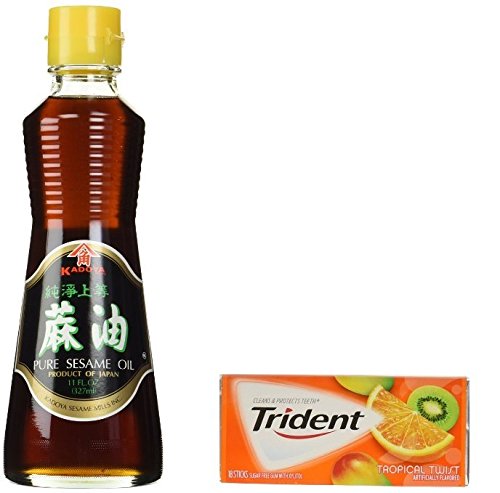Kadoya Pure Sesame Oil - 11 oz Pack Of 1 Plus a Free Gift Trident Gum