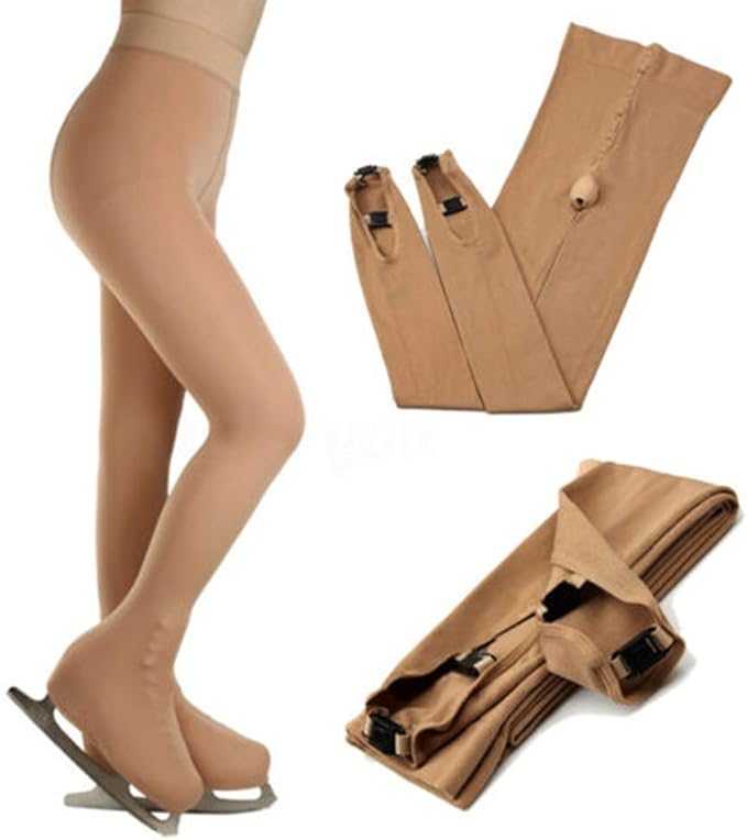 GCDN Women's Girls Ice Skating Tights Over The Boot Women's Ice Skating