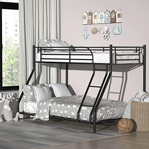 Twin Over Full Metal Bunk Beds, Low Profile Bunk Beds Heavy Duty Steel