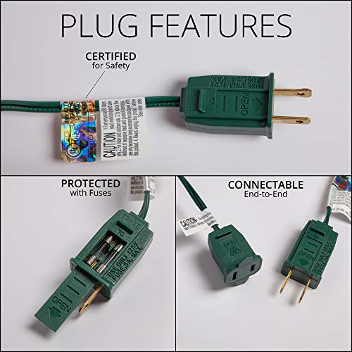 50’ OptiCore LED C7 Red and White Pathway Christmas Lights, C7 Candy