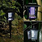 Solar-Powered Outdoor Insect Killer / Bug Zapper / Mosquito Killer- Hang or Stick in the Ground - Dual Modes - Bug Zapper Garden Light Function