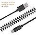 [2 Pack] Yellowknife Coiled USB Type C Cable, USB C to USB A 2.0 3ft Fast Charging Sync Coiled Cord for Type-C Devices