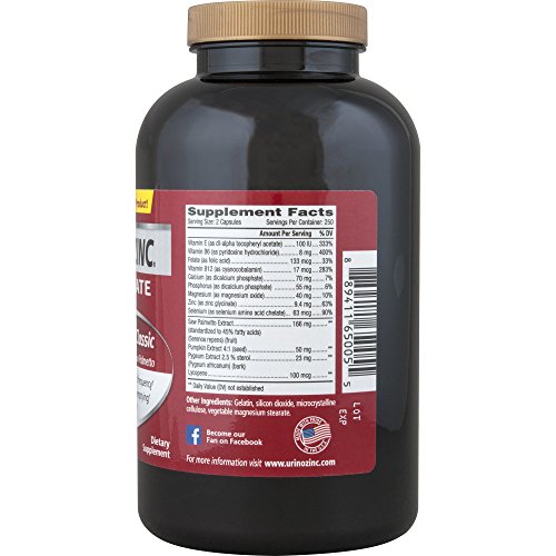 Urinozinc Prostate Classic Formula Health Supplement, 500 Capsules eBay