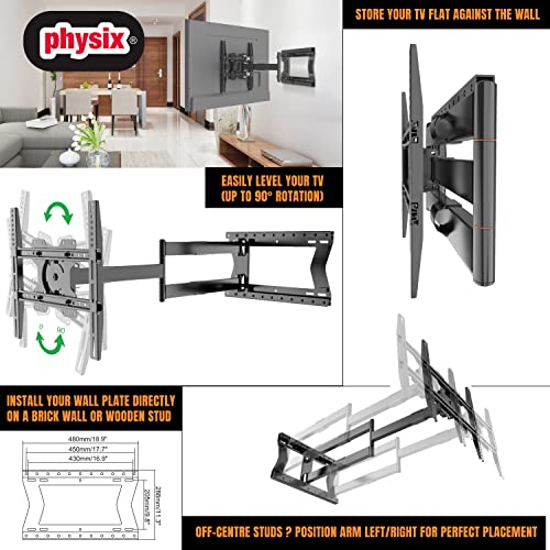 Physix 2100 Long arm TV Wall Mount for 3275 inch Screens Extra Long