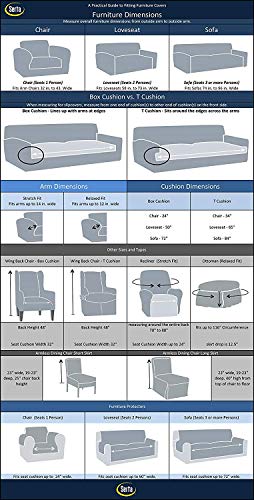 Perfect Fit 863090 Relaxed Fit Duck Slipcover Ruffle Ottoman, Parchment