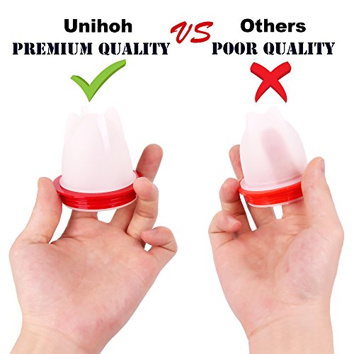 Egg Cooker Hard & Soft Boiled Maker Set 6 Packs Nonstick Silicone Eggs Boiler Cookers Egg Poacher Steamer Without Egg Shell (Red)