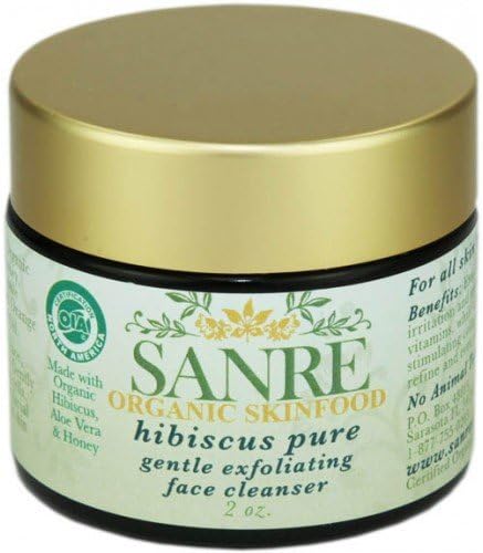 SanRe Organic Skinfood - Hibiscus Pure - USDA Made with Organic Gentle Exfoliating Face Cleanser For All Skin Types by SanRe Organic Skinfood