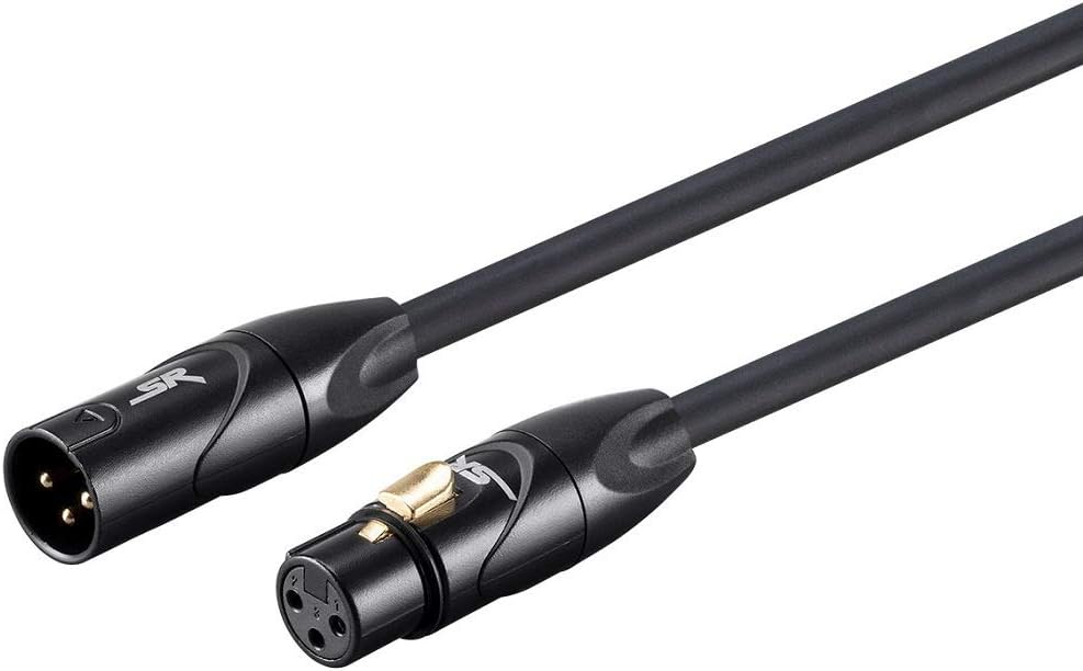 Monoprice 104752 Premier Series XLR Male to XLR Female - 10Ft - Black - Gold Plated | 16AWG Copper Wire conductors [Microphone & Interconnect]: Home Audio & Theater