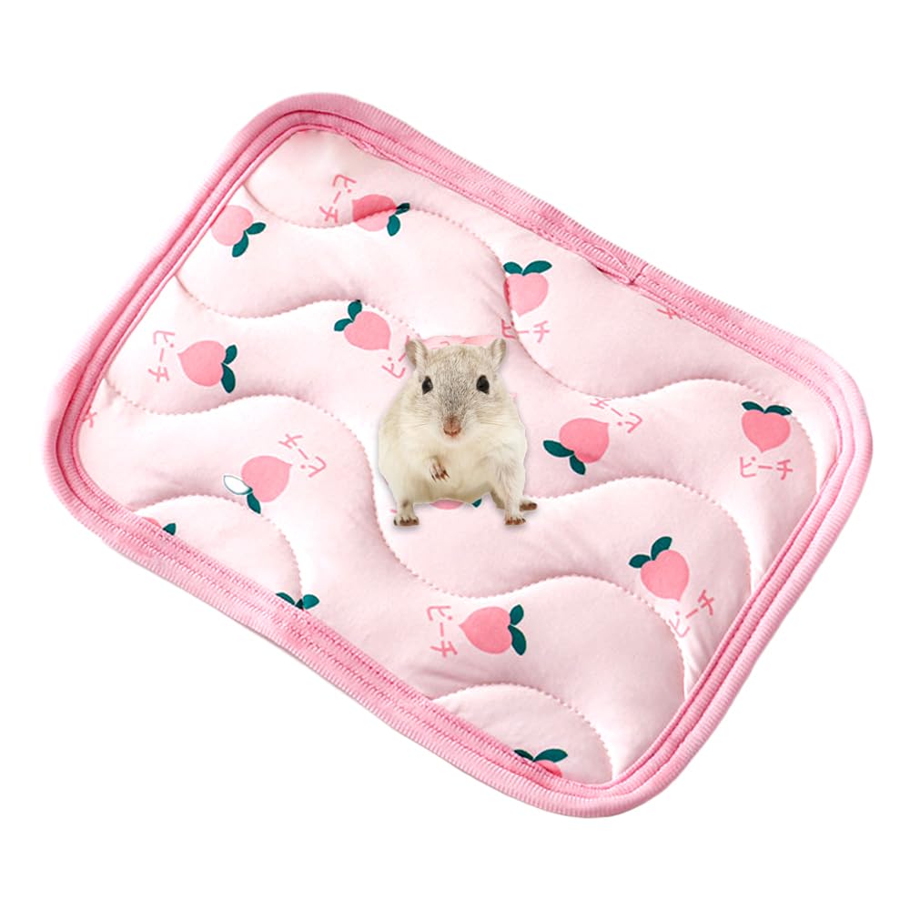 Photo 1 of 1 Pc Rectangular Summer Cooling Hamster Bed, Comfortable Sleep Mat Pad Cushion for Hamster/Hedgehog/Squirrel/Mice/Rats/Squirrel/Guinea Pig and Other Small Animals - Pink Cherry