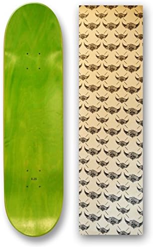 Professional Blank Skateboard Deck 8.25" with Jessup Grip tape (Green)