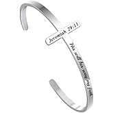 M MOOHAM Cross Bracelet Christian Gifts for Women - Engraved Quote Religious Cuff Bangle Bible Verse Jewelry Gift for Women Confirmation Baptism Gifts Christian Bracelet