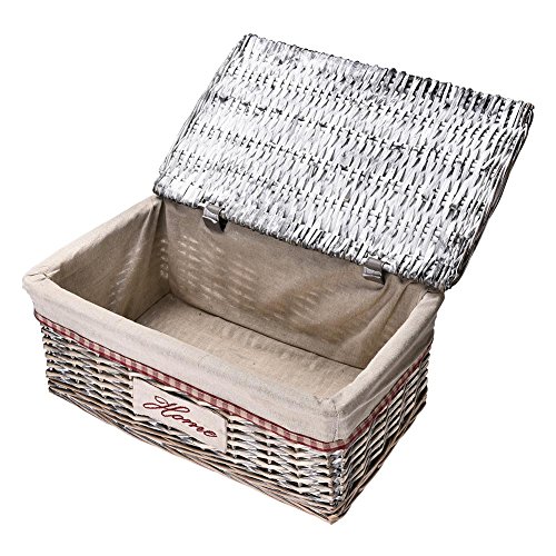Labyrinen 4PCS Covered Rattan Storage Box, Collection Basket of Household Sundries, Drawer Storage Box, Wardrobe Basket, Key Remote Control Storage Basket - Thumbnail 4