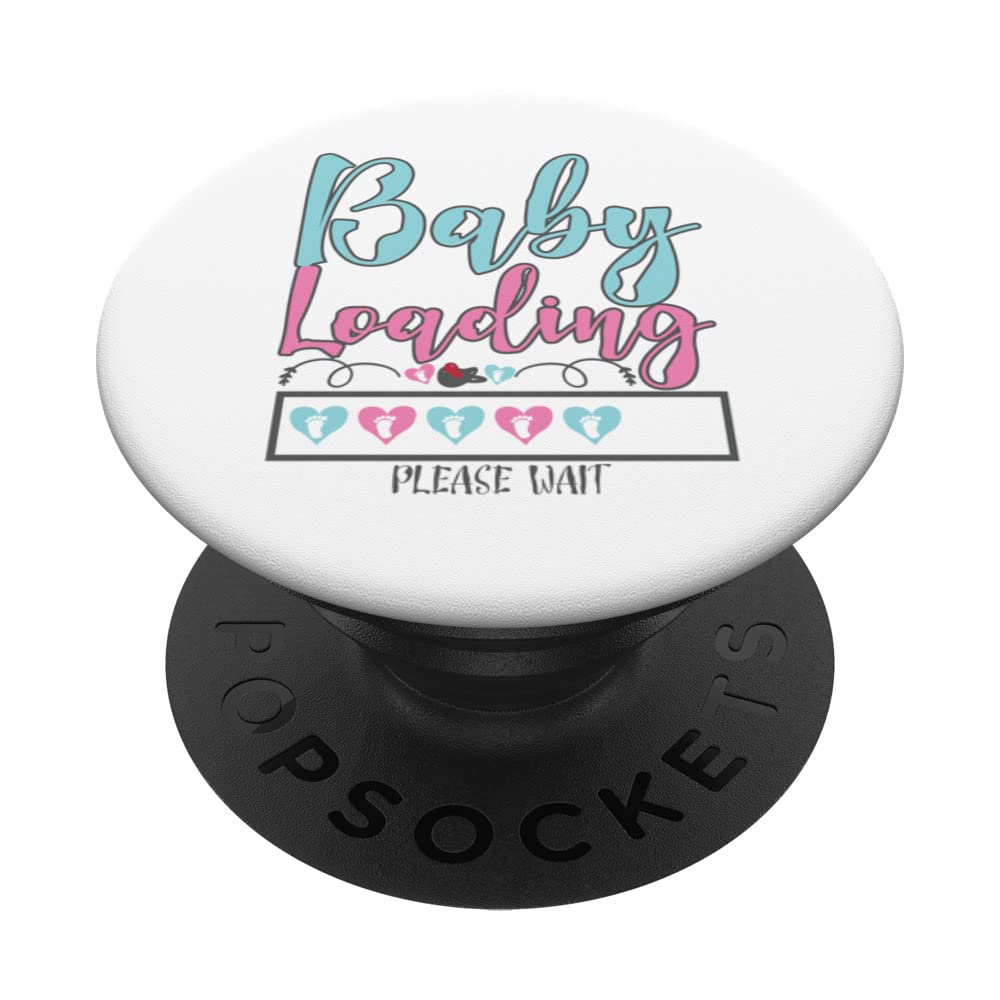 Baby Loading Please Wait Rainbow Mommy Pregnancy Parent Love PopSockets Swappable PopGrip