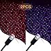 Aevdor USB Star Night Light, 2 Packs, Romantic Car Roof Lights, Adjustable USB Night Light for Bedroom, Car, Party, Ceiling and More - Plug and Play (1 Red & 1 Violet Blue)