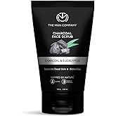 The Man Company Natural Charcoal Face Scrub with Lemongrass and Eucalyptus - 3.5 Oz. | Skin Exfoliating & Detox, Anti Acne, Blackhead removing Face Scrub
