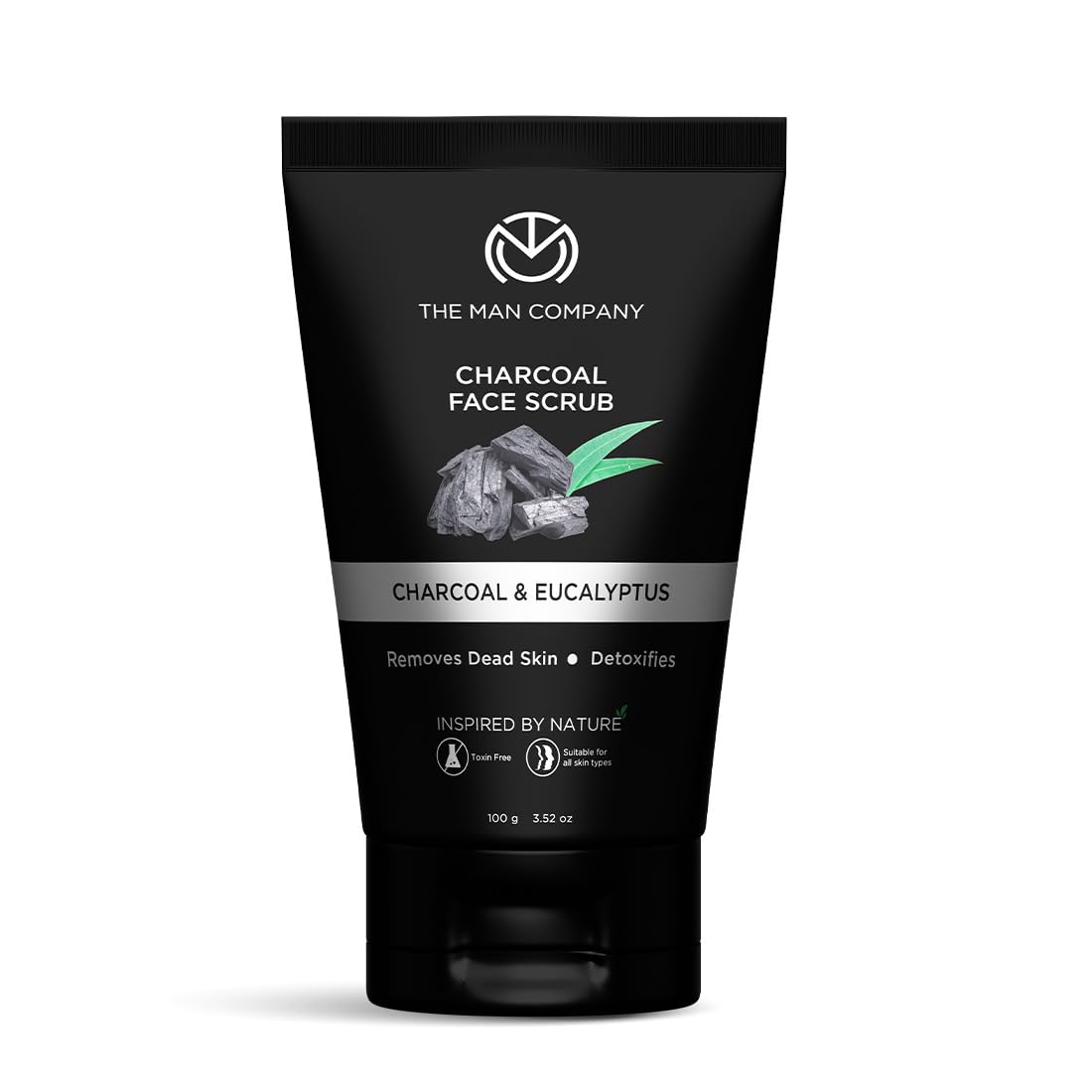The Man Company Charcoal Tan Removal Face Scrub For Glowing Skin, Anti Acne, Head Remover For Oily Skin (100 G (Pack Of 1)) 100 G (Pack Of 1) Black
