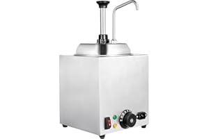 KUNGHEI 2.6Qt Hot Melted Butter Dispenser Pump, Commercial Hot Topping Warmer,Stainless Restaurant Squeeze Condiment Distribution Pump for Cheese,Fudge Caramel