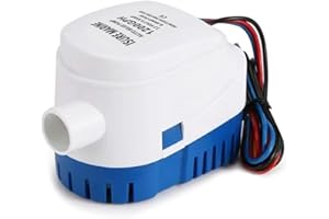 ISURE MARINE 12V Automatic Submersible Boat Bilge Water Pump Latest styles 1200GPH Built-in Auto Float Switch (1200GPH)