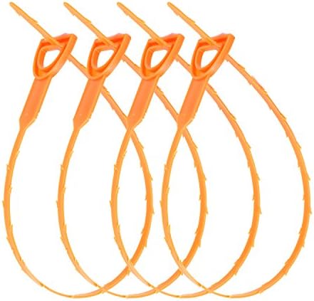 Sunoom 4 Pack Home Cleaning Brushes Tools,Drain Relief Cleaner Snake Hair Clog Tool,Auger Type Drain Clog Remover Tool for Drain Cleaning