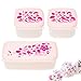 3 Piece Plastic Food Storage Containers with Pink Cherry blossoms Print Lids , Microwave and Dishwasher Safe
