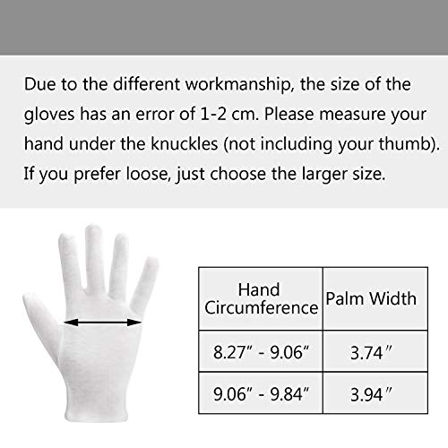 10 Pairs White Cotton Gloves, Enpoint White Cotton Gloves for Handling Art Working Glove Art Glove Liners Bulk for Handling Jewelry, Film, Photo, Coin Metal Inspection Men & Women - Thumbnail 2