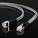 Cat 7 Ethernet Cable 40 ft - Flat Design, Easy Install, Nylon Braided, More Durable High Speed Internet Cable Network Cord Shielded LAN Cables for Computers, Routers, Switches, and Gaming Consoles