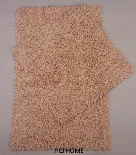 Rapport" Tumble Twist Bath and Pedestal Mat Set, Cotton, Pink, 80 x 50 x 2 cm