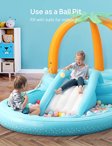 Baby Pool Inflatable Kiddie Pool With Slide Water Sprayer