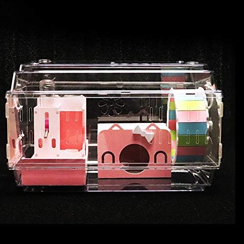 NJSD Acrylic Hamster Cage, 47 * 31 * 31Cm Large Size Design, A Large Tray for Easy Cleaning, DIY Design, Unlimited Stacking, Can Suitable for Small Pets Such As Hamsters, Hedgehogs