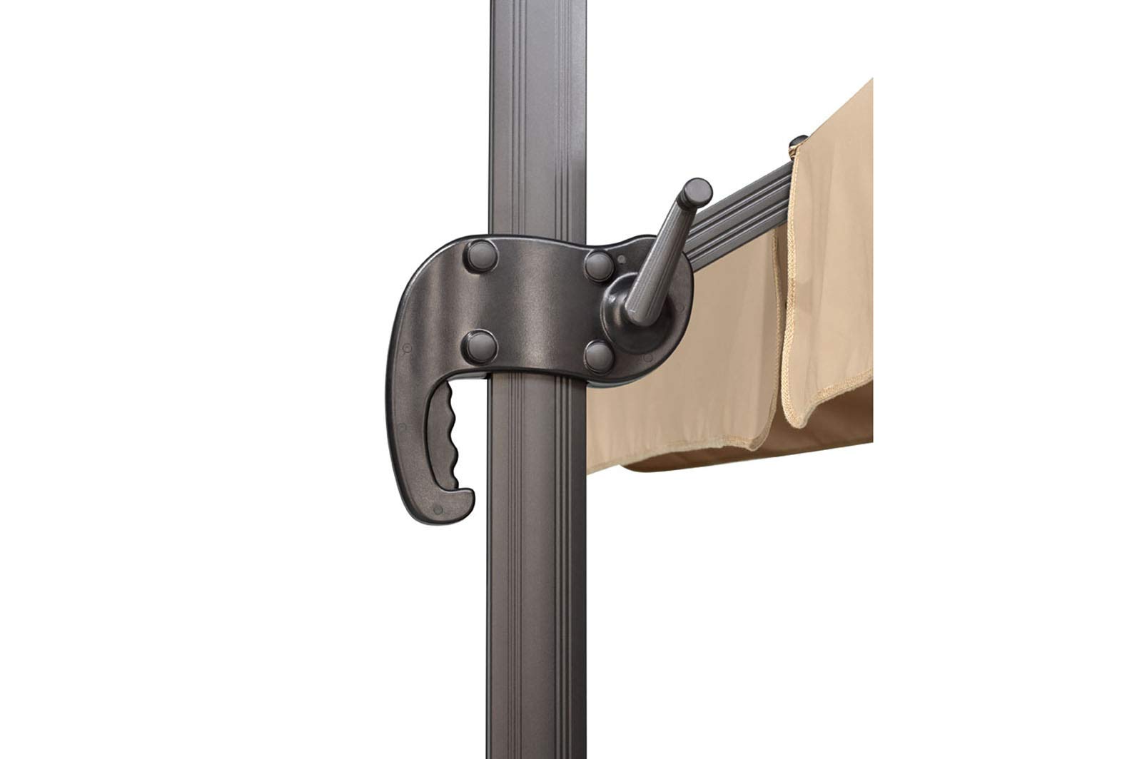 Schneider Sonnenschirm Rhodos, anthrazit, 300 x 300 cm quadratisch, 782-15, Gestell Alu/Stahl, Bespannung Polyester, 24 kg, Anthrazit 6