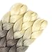 SONNET Synthetic Ombre Jumbo Braiding Hair 3bundles/lot 300g Kanekalon Fiber Hair Extension for Box Twist Braiding with 10pcs Free Decoration Dreadlock Deads (L-Yellow/Gray)