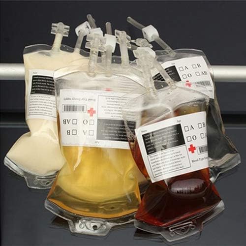 wAddhFC Halloween Party Vampire Cosplay Transparent Drink False Blood Bag Beverage Bottle