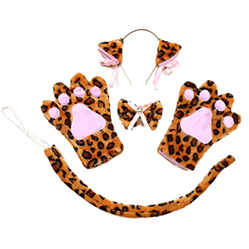 SZTARA Cute Girl's Anime Cosplay Costume Set Paw Ear Bow Tie Holiday Party Fancy Dress Accessories Gift