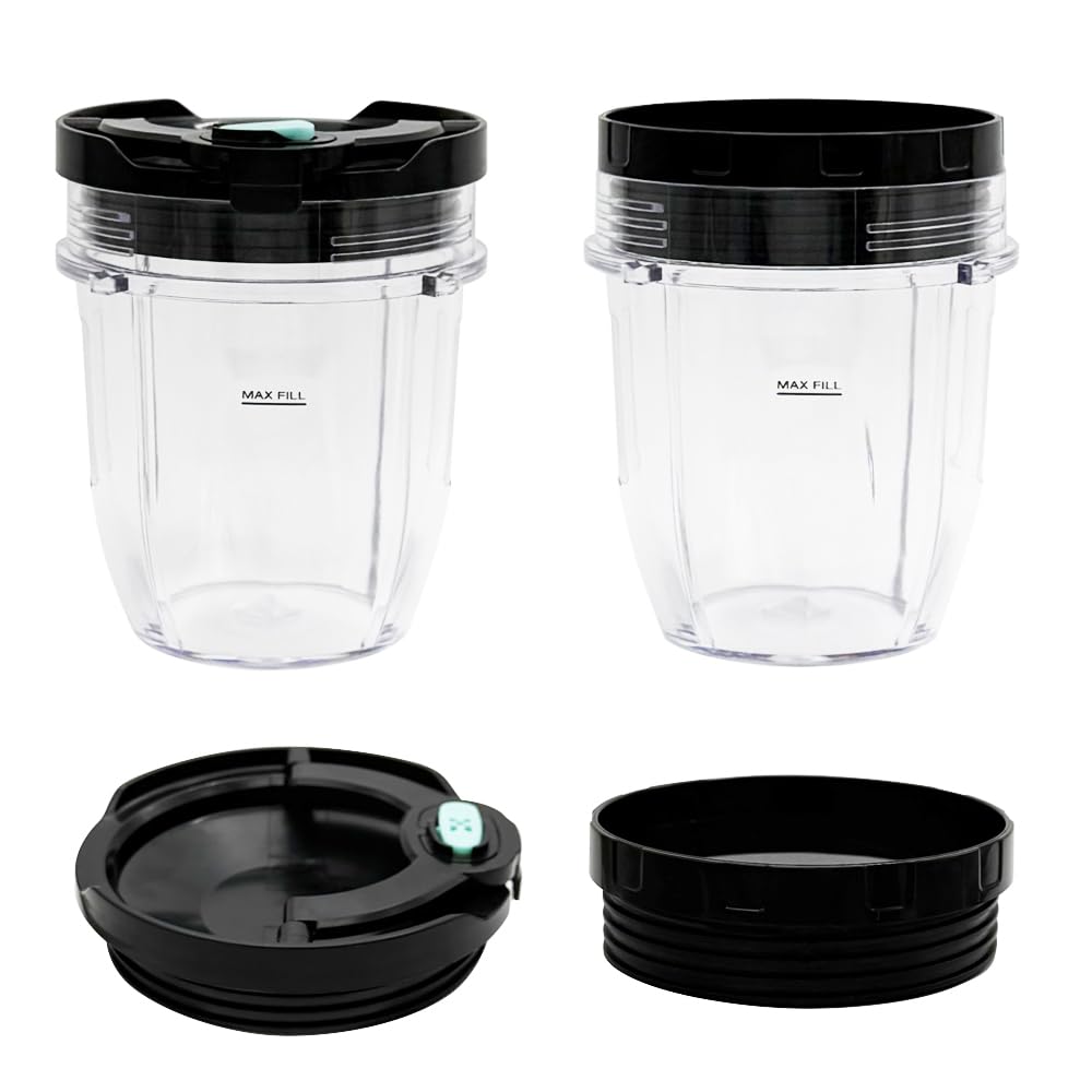 Photo 1 of 2 Packs 12oz cups with sealing lids and steam-release button lids, Compatible with Nutri Ninja Pro Series and Nutri Ninja Auto-IQ Blender CT640C,CT680,CT682SP,BL450,BL484,BL486CO,BL480