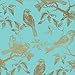 The Gift Wrap Company 6 Count Premium Wrapping Paper Rolls, Bird-Branches, Blue/Gold