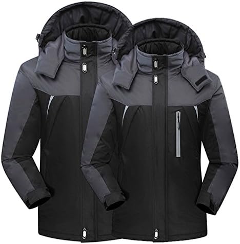 HGH Warm Waterproof Wearproof Raincoat Sport Outdoor Softshell Winter Cotton For Mens Boys Clothing Male Cool Windbreaker Jackets (Black, 7XL)