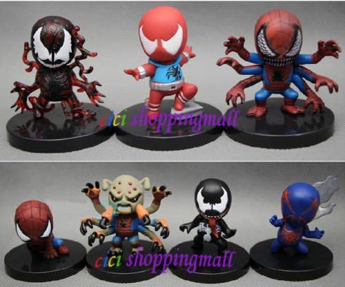 Rare !!! 6 pcs Set Marvel Spider Man 2.5'' Mini collectibles Figures Toys