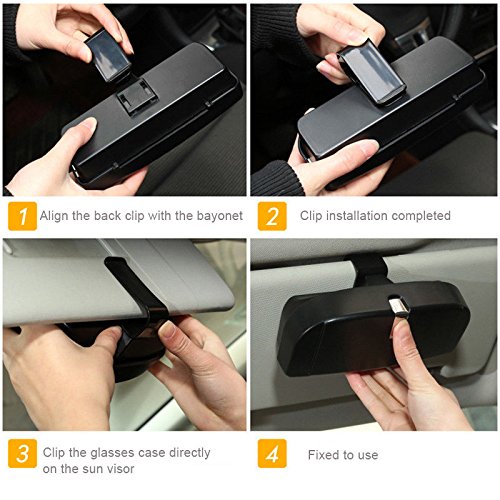 YOCTM Auto Sun Visor Clip Holder Eyeglasses Glasses Case Storage Box for Jeep Audi BMW Benz VW Golf Car Styling Accessories (Black) - Thumbnail 7