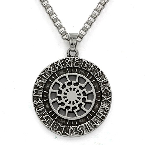 TTKP Sun Wheel Black Sun Kolovrat Pagan Amulet Slavic Symbol Warrior Talisman Necklace Handcrafted Norse Jewelry