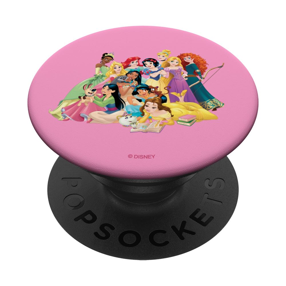 Disney Princesses Group Photo in Pink PopSockets Adhesive PopGrip