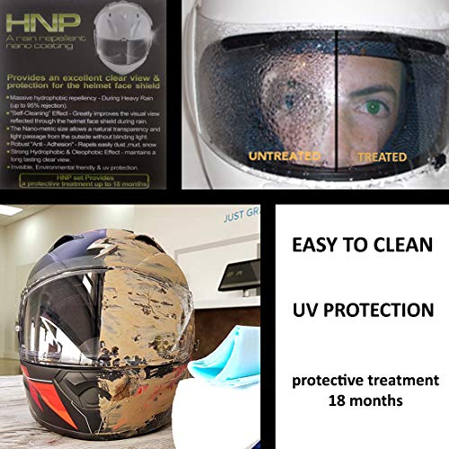 Nano HNP Water and Rain Repellent Wipe for Motorcycle Helmet Visor Self